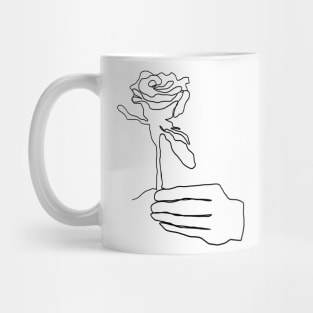 Holding Rose One Line Art Mug